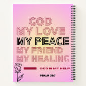 God, My Love & Help Psalm 28:7 Spiral Notebook Notizblock (Rückseite)