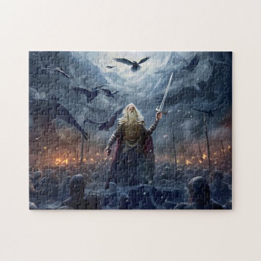God Odin leads Einherjer Warrior of Asgards Puzzle (Horizontal)