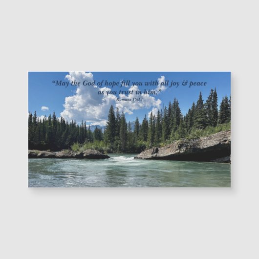 God of Hope Quote Mountain River Photograph Magnet (Vorderseite)