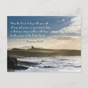 God of Hope, Romans 15:13 Bibel Verse, Irish Coast Postkarte