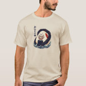 God of Onigiri Oni Samurai Japanese Rice Ball Wave T-Shirt (Vorderseite)