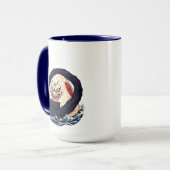 God of Onigiri Oni Samurai Japanese Rice Ball Wave Tasse (Vorderseite Links)