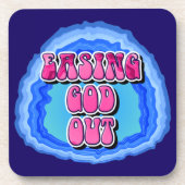 GOD-Out-Geode 12 Step OM Erholung Slogan Getränkeuntersetzer (Vorderseite)