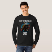 God Protect US American Bald Eagle Christian 4th O T-Shirt (Vorne ganz)