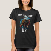 God Protect US American Bald Eagle Christian 4th O T-Shirt (Vorderseite)