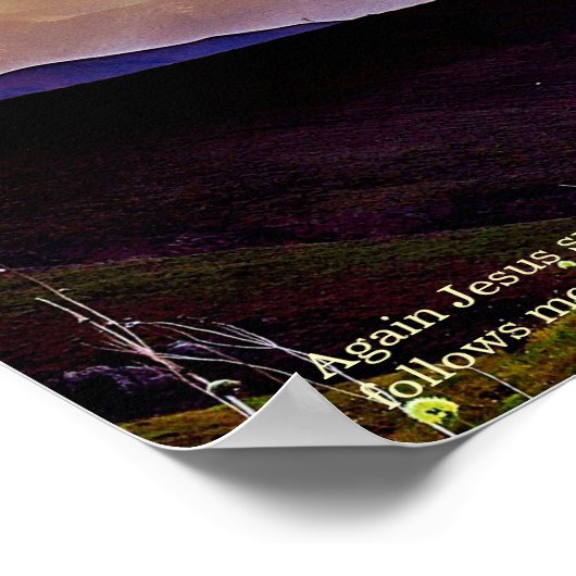 God Ray Sunams Mountains Scripting Verse Poster (Ecke)