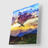 God Ray Sunams Mountains Scripting Verse Quadratische Wanduhr (Winkel)