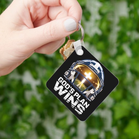God’s Plan Football Helmet Keychain Schlüsselanhänger (Hand)