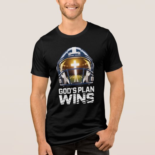 God’s Plan Football Helmet Tri-Blend Shirt (Vorderseite)