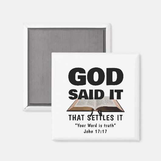 GOD SAGTE ES Christlich Magnet (Vorderseite/Rückseite)