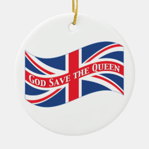 God Save the Queen mit Gewerkschafts-Jack Keramik Ornament