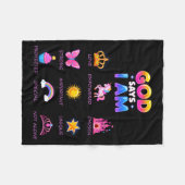 God Say I Am Princess Cute Jesus Teen Girl Toddler Fleecedecke (Vorderseite (Horizontal))