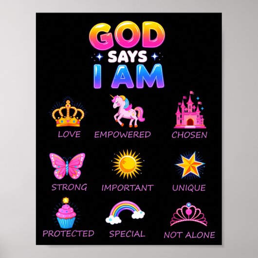 God Say I Am Princess Cute Jesus Teen Girl Toddler Poster (Vorne)