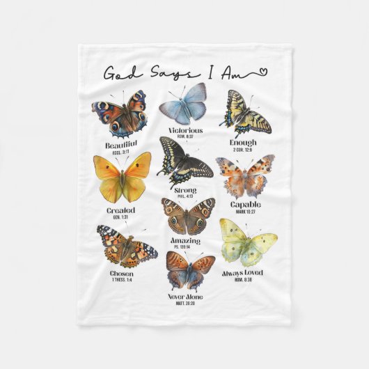 God Says I Am Bible Verse Religious Christian Butt Fleecedecke (Vorderseite)