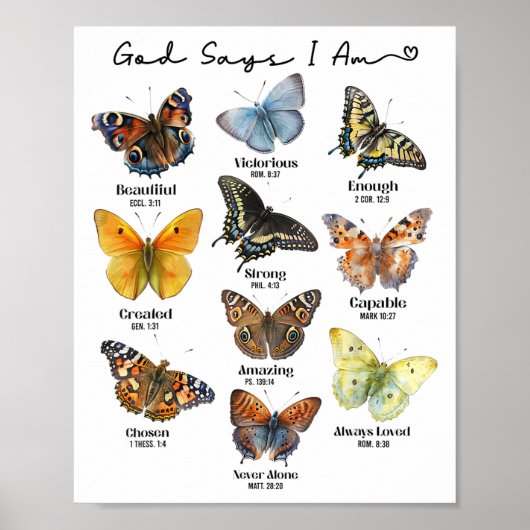 God Says I Am Bible Verse Religious Christian Butt Poster (Vorne)