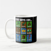 God Says I Am Bible Verses Xel Art Christian Gamer Kaffeetasse (Links)