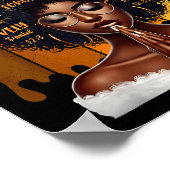 God Says I Am Black History Melanin African Girl W Poster (Ecke)