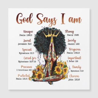 God says I am black women melanin Christian sista Magnetkarte