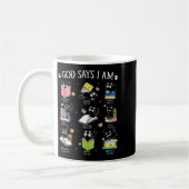 God Says I Am Cat Book Lover Christian Cute Jesus Kaffeetasse (Links)