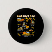 God Says I Am Christian Bible Verses Boys Construc Button (Vorderseite)