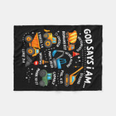 God Says I Am Christian Bible Verses Boys Construc Fleecedecke (Vorderseite (Horizontal))