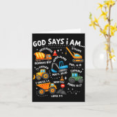 God Says I Am Christian Bible Verses Boys Construc Karte (Gelbe Blume)