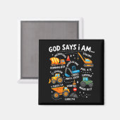 God Says I Am Christian Bible Verses Boys Construc Magnet (Vorderseite/Rückseite)
