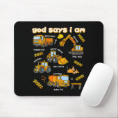 God Says I Am Christian Bible Verses Boys Construc Mousepad (Mit Mouse)