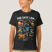 God Says I Am Christian Bible Verses Boys Construc T-Shirt (Vorderseite)