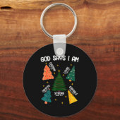 God Says I Am Christmas Tree Lover Men Women Chris Schlüsselanhänger (Vorderseite)