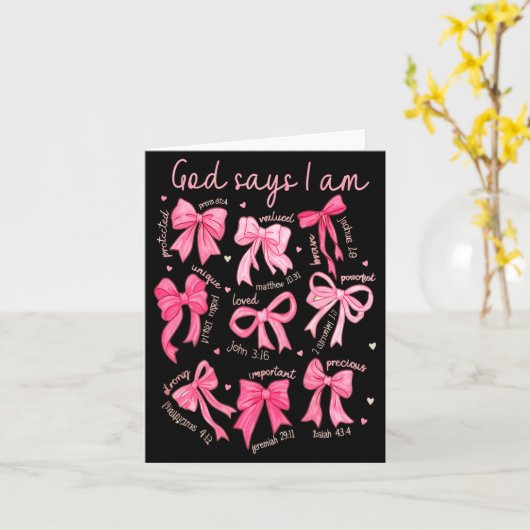 God Says I Am Coquette Bow Coquette Bow Fall Valen Karte (Gelbe Blume)