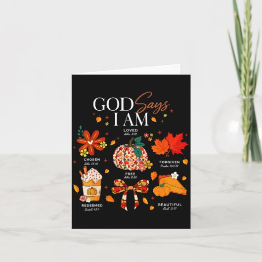God Says I Am Fall Vibes Autumn Christian Women Me Karte (Vorderseite)