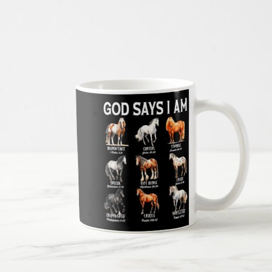 God Says I Am Horse Christian Girl Teen Boy Bible Kaffeetasse (Rechts)