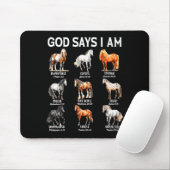 God Says I Am Horse Christian Girl Teen Boy Bible Mousepad (Mit Mouse)