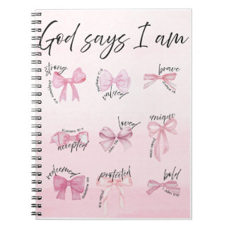 "God says I am..." Spiral Notebook Notizblock
