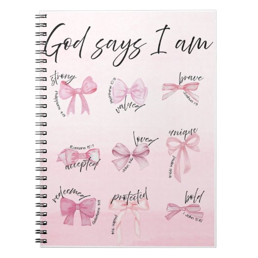 "God says I am..." Spiral Notebook Notizblock (Vorderseite)