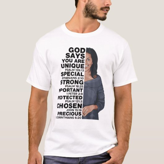 God Says Michelle Obama Women History Month Love M T-Shirt (Vorderseite)