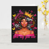 God Says You Are Afro Melanin Queen Christian Girl Karte (Gelbe Blume)