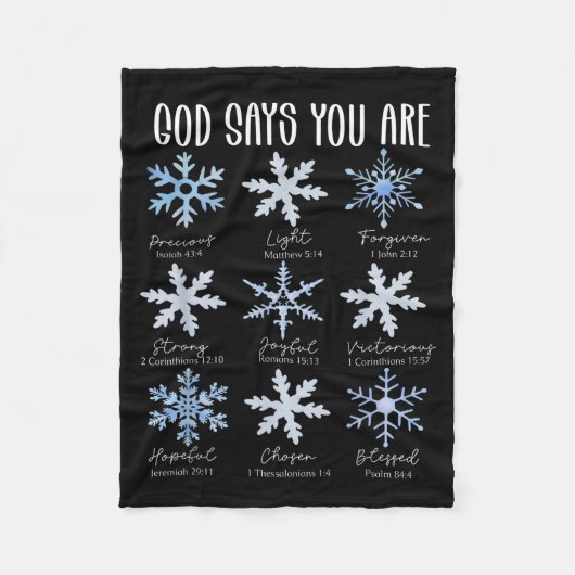 God Says You Are Christian Snowflake Christmas Bib Fleecedecke (Vorderseite)