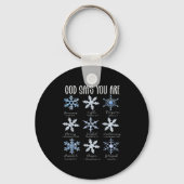God Says You Are Christian Snowflake Christmas Bib Schlüsselanhänger (Vorderseite)
