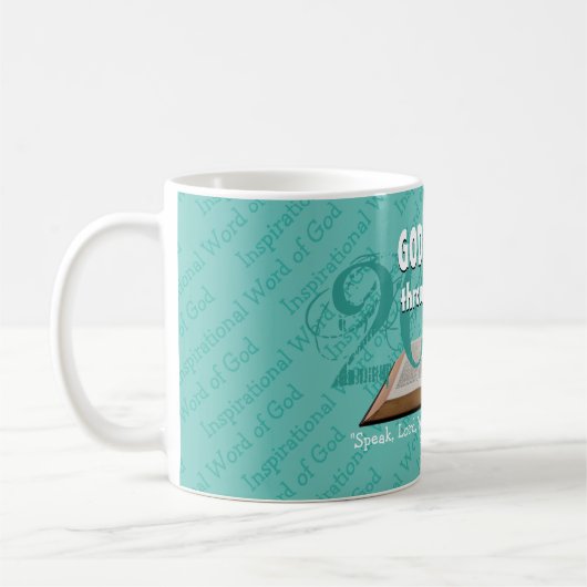 GOD SPEAKS Bible Year 2020 Custom Scripture Aqua Kaffeetasse (Links)