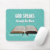 GOD SPEAKS Bible Year 2020 Custom Scripture Aqua Mousepad (Mit Mouse)
