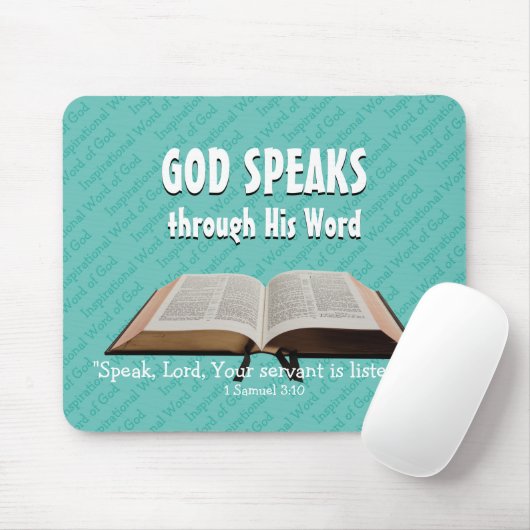 GOD SPEAKS Bible Year 2020 Custom Scripture Aqua Mousepad (Mit Mouse)