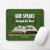 GOD SPEAKS Bible Year 2020 Custom Scripture GREEN Mousepad (Mit Mouse)