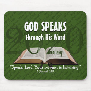 GOD SPEAKS Bible Year 2020 Custom Scripture GREEN Mousepad