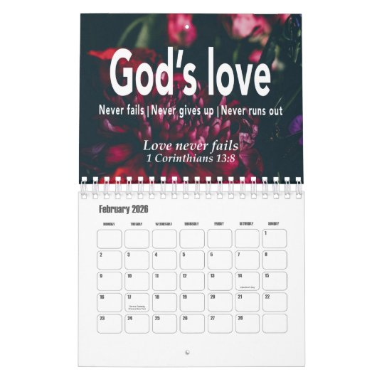 GOD SPEAKS Inspirationsskriptur PERSONALISIERT Kalender (Feb 2026)