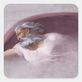 God the Father Renaissance Devotional Design Quadratischer Aufkleber
