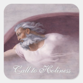God the Father Renaissance Devotional Design Quadratischer Aufkleber