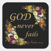 GOD Versage nie - Die Christliche Glaubensbibel de Quadratischer Aufkleber (Vorderseite)