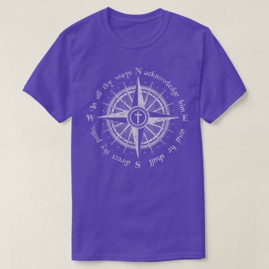 God Will Direct Your Path Compass Religion Christi T-Shirt (Design vorne)